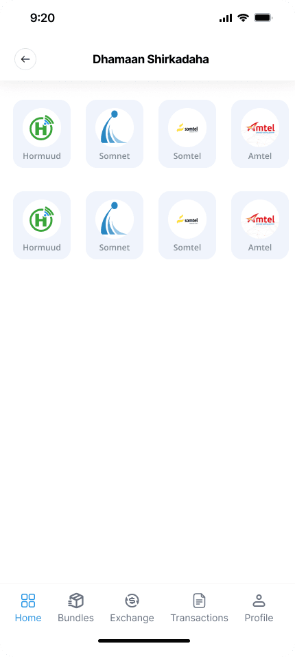 E-Sahal Plus App — Telco Packages